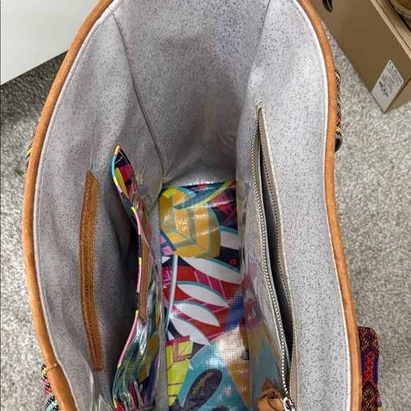 Consuela Leopard Print Tote with Yellow Floral Embroidery - Picture 2 of 10